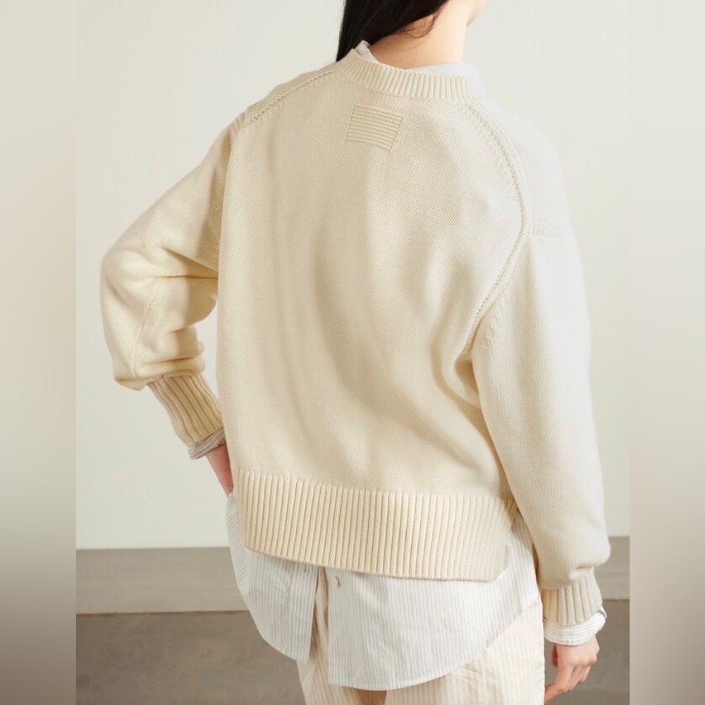 Guest In Residence  Breezy Cotton Sweater in cream size M - Picture 2 of 10